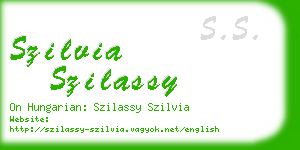 szilvia szilassy business card